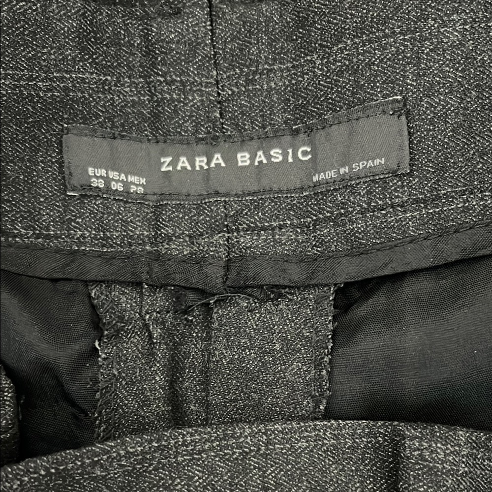 Zara Basic Dark Heathered Black Gray Straight Leg… - image 2